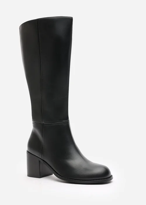 Where's That From Matilda Black PU Knee High Boots - Size 8 Image 3