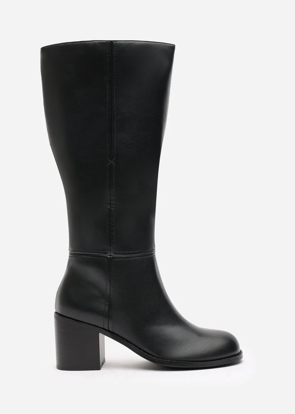 Where's That From Matilda Black PU Knee High Boots - Size 8 Image 2