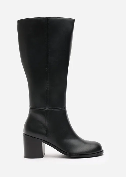 Where's That From Matilda Black PU Knee High Boots - Size 8 Image 2