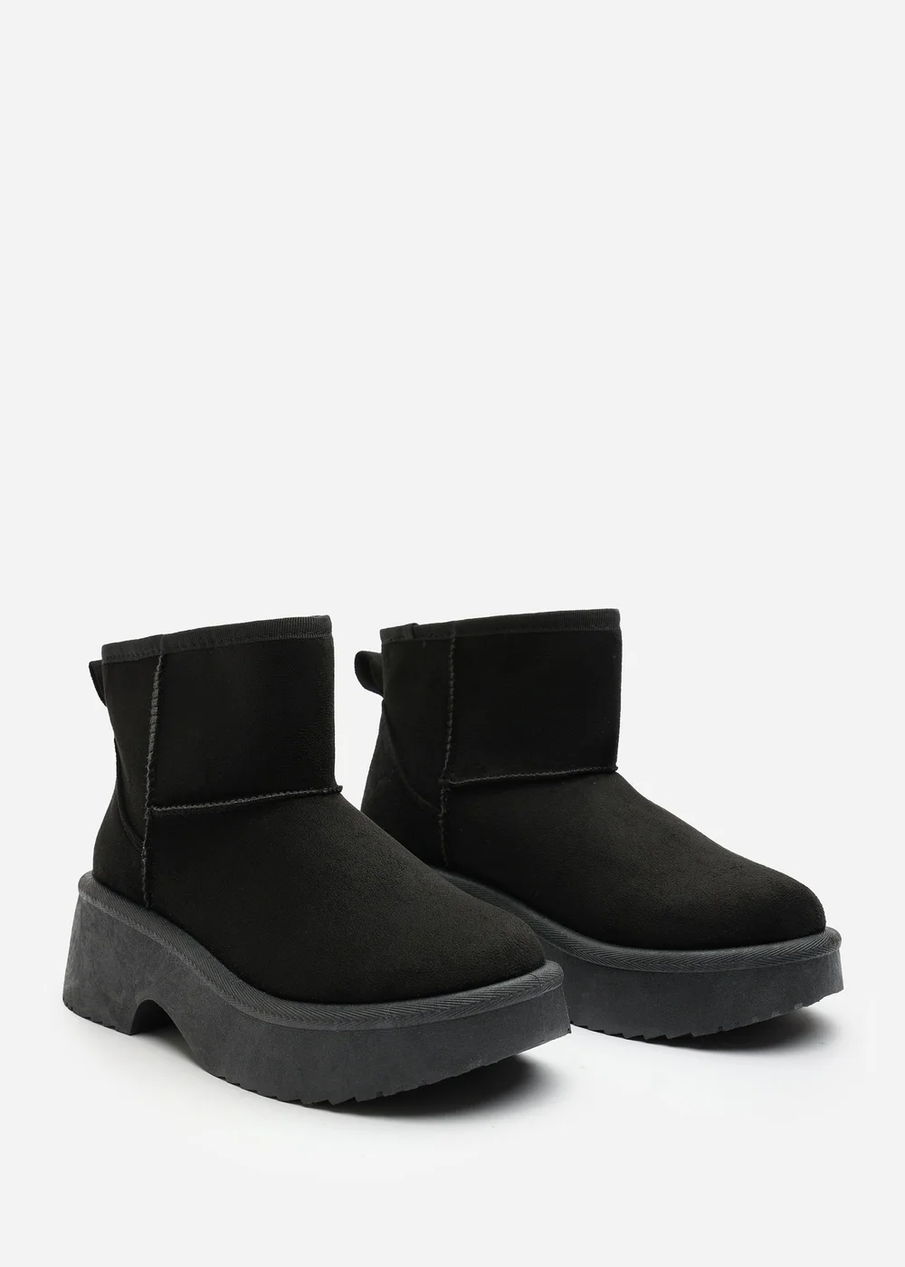 Where's That From Darcy Black PU Platform Ankle Boots - 3 Image 4