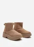 Where's That From Darcy Camel PU Platform Ankle Boots - Size 4 Image 4