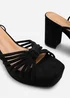 Wheres That From Bronte Wide Fit Black Suede Platform Sandals - Size 4 Image 5