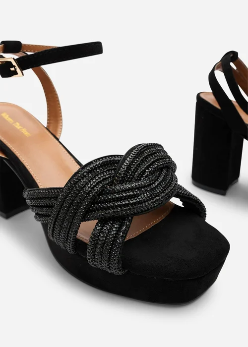 Wheres That From Karen Black Suede Platform Block Heels - Size 6 Image 2