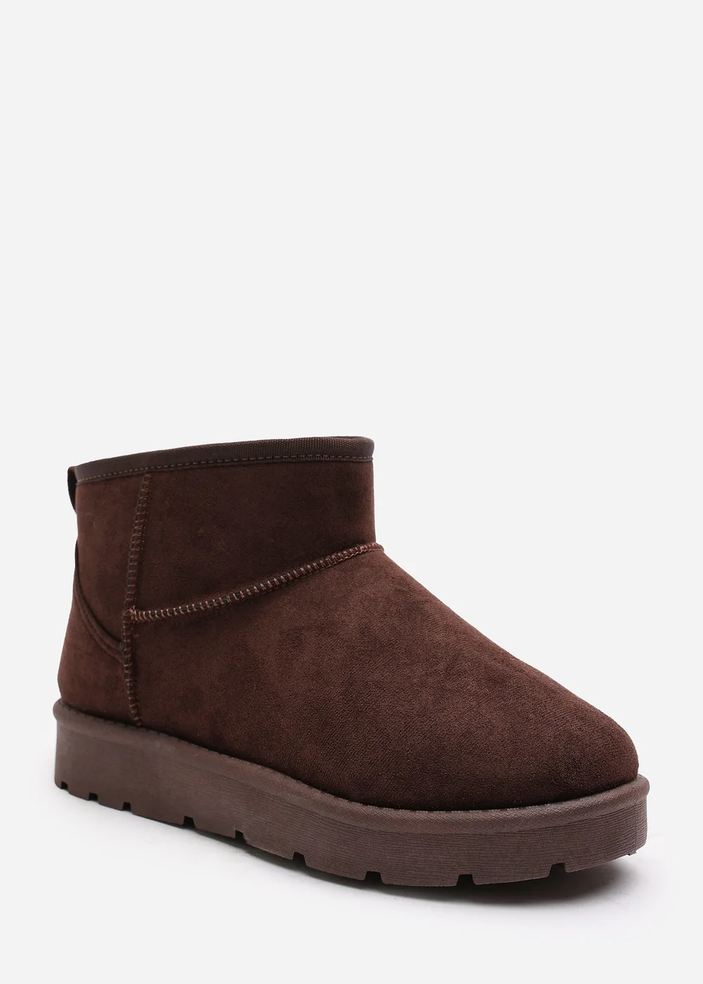 Wheres That From Maple Brown Faux Suede Faux Fur Ankle Boots - 3 Image 3