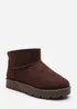 Wheres That From Maple Brown Suede Faux Fur Ankle Boots - Size 6 Image 3