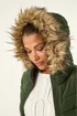 Roman Khaki Faux Fur Hooded Quilt Coat - 20 Image 4