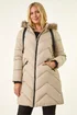 Roman Ivory Petite Contrast Zip Puffer Coat - 18 Image 2