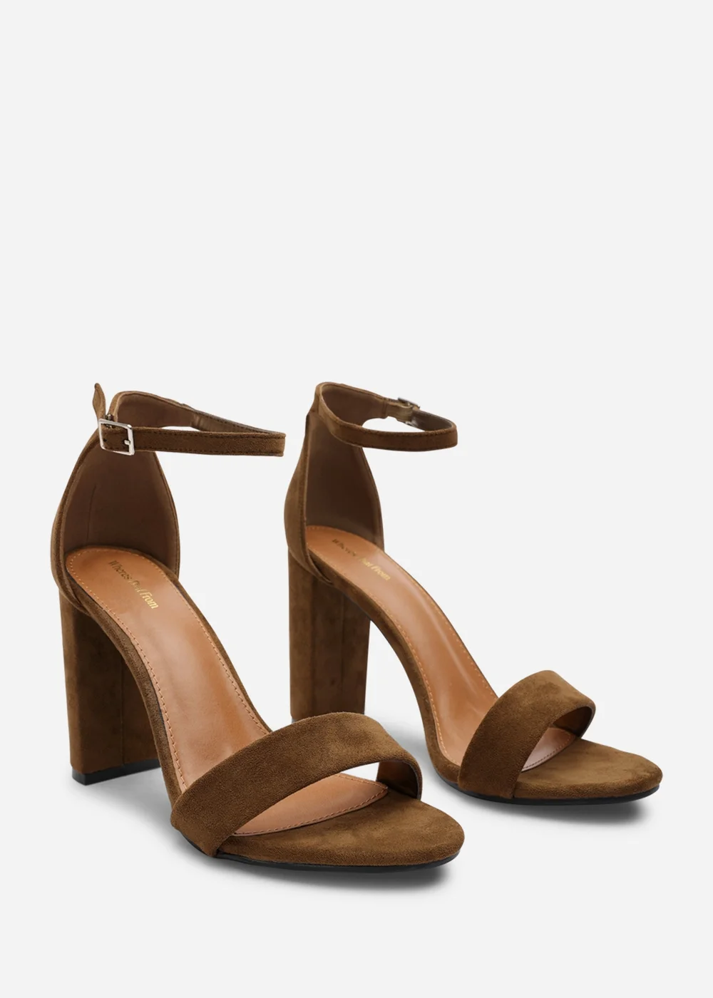 Where's That From Skye Khaki Faux Suede Strappy Block Heels - 8 Image 4