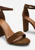 Where's That From Skye Khaki Suede Strappy Block Heels - Size 6 Image 5