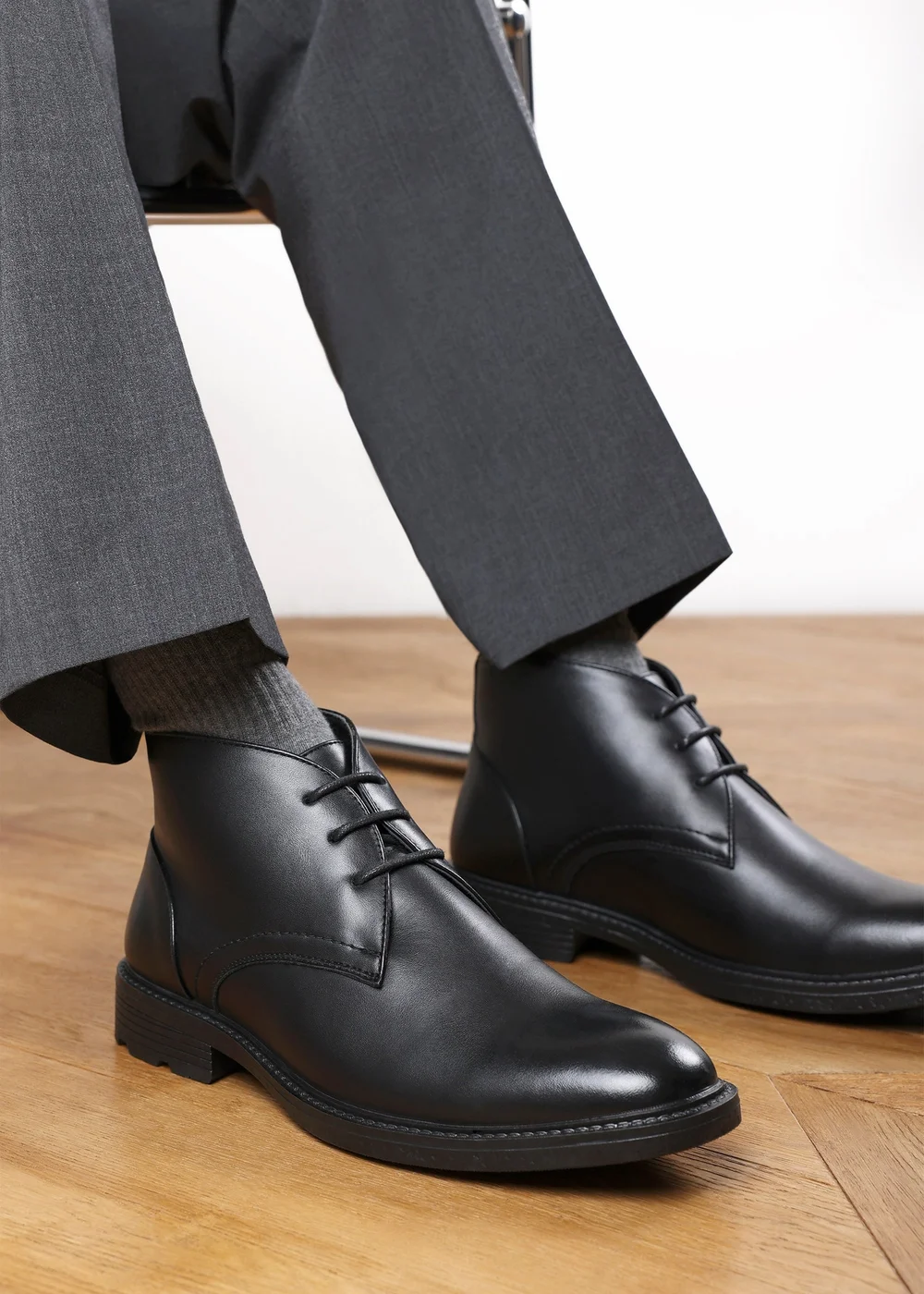 Where's That From Blake Black Lace Up Ankle Boots - Size 7 Image 1