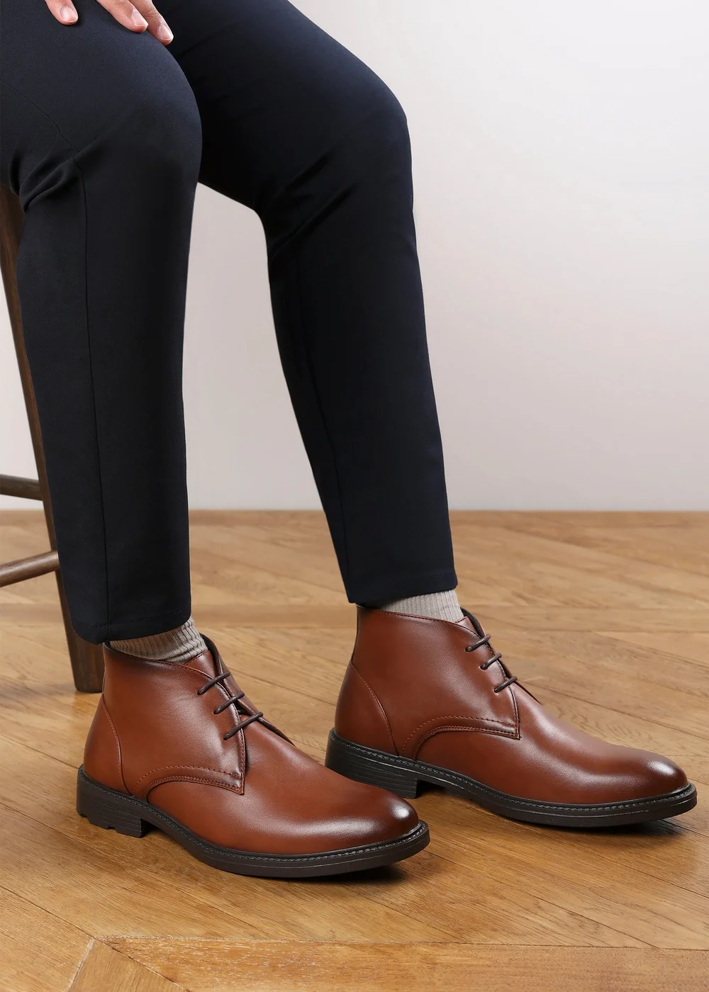 Where's That From Blake Tan Lace Up Ankle Boots - Size 8 Image 1