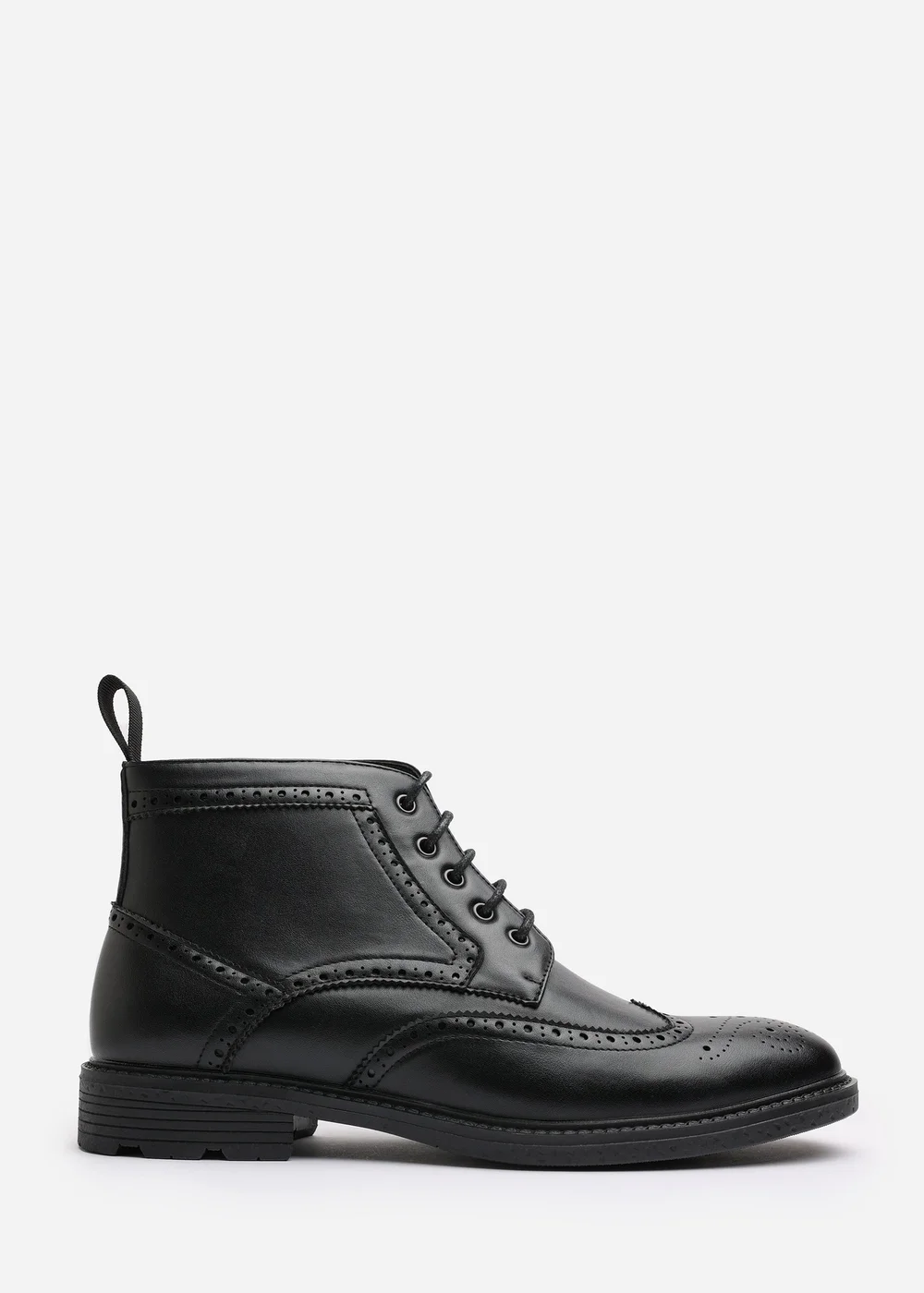 Where's That From Henry Black Brogue Lace-Up Ankle Boots - Size 10 Image 2