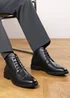 Where's That From Henry Black Brogue Lace-Up Ankle Boots - Size 10 Image 1