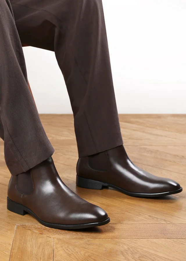 Where's That From Mason Dark Brown Mens Chelsea Ankle Boots