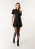 Blue Vanilla Black Textured Sleeve Mini Dress - XL Image 3