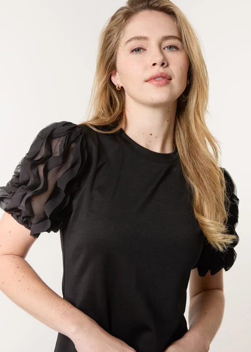 Blue Vanilla Black Textured Sleeve Mini Dress - XL Image 2