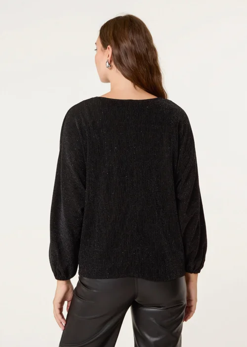 Blue Vanilla Black Tie Front Top - Size 22-24 Image 4