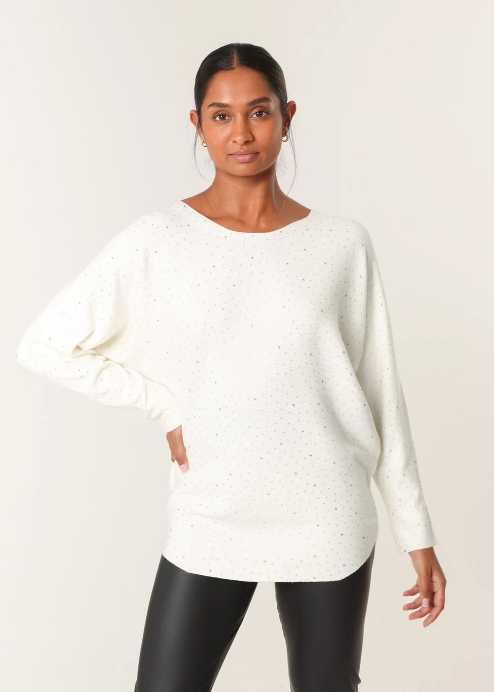 Blue Vanilla Ivory Jumper With Silver Rhinestones - Medium/Large Image 1