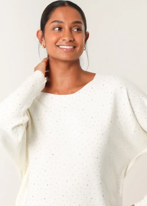 Blue Vanilla Ivory Jumper With Silver Rhinestones - Medium/Large Image 3