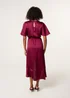 Blue Vanilla Red Satin Wrap Frill High To Low Midi Dress - 14 Image 4