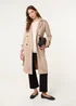 Blue Vanilla Camel Suede Button Trench Coat - S Image 1