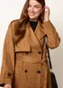 Blue Vanilla Tan Suedette Trench Coat - XL Image 2