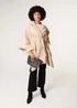 Blue Vanilla Beige Belted Cape Coat - One Size Image 1