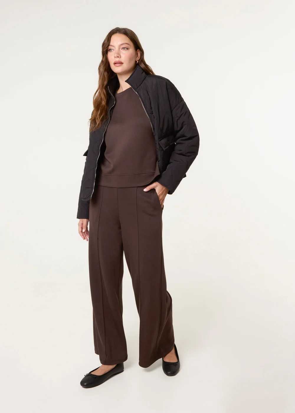 Blue Vanilla Brown Wide Leg Joggers - S/M Image 2