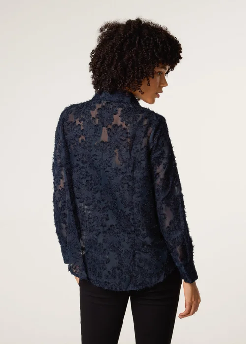 Blue Vanilla Navy Fluffy Oversized Shirt - Small/Medium Image 4