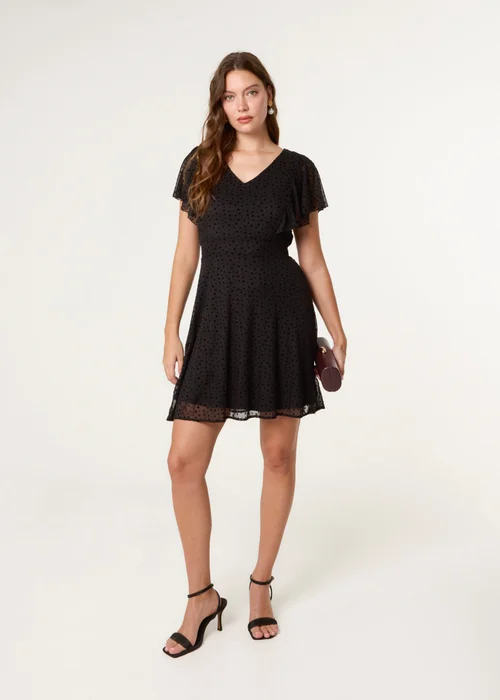 Blue Vanilla Black Flippy Sleeve Flared Mini Dress - XL Image 3