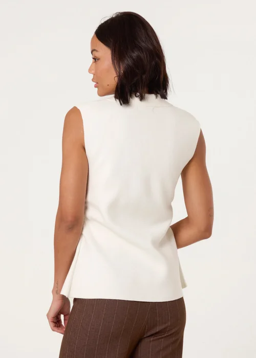 Blue Vanilla Ivory Gold Button Front Tailored Vest - Size 6-8 Image 4