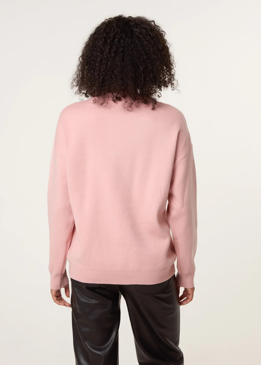 Blue Vanilla Pink Diamante And Pearl Bow Knit Jumper - S/M Image 4
