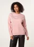 Blue Vanilla Pink Diamante And Pearl Bow Knit Jumper - Small/Medium Image 1