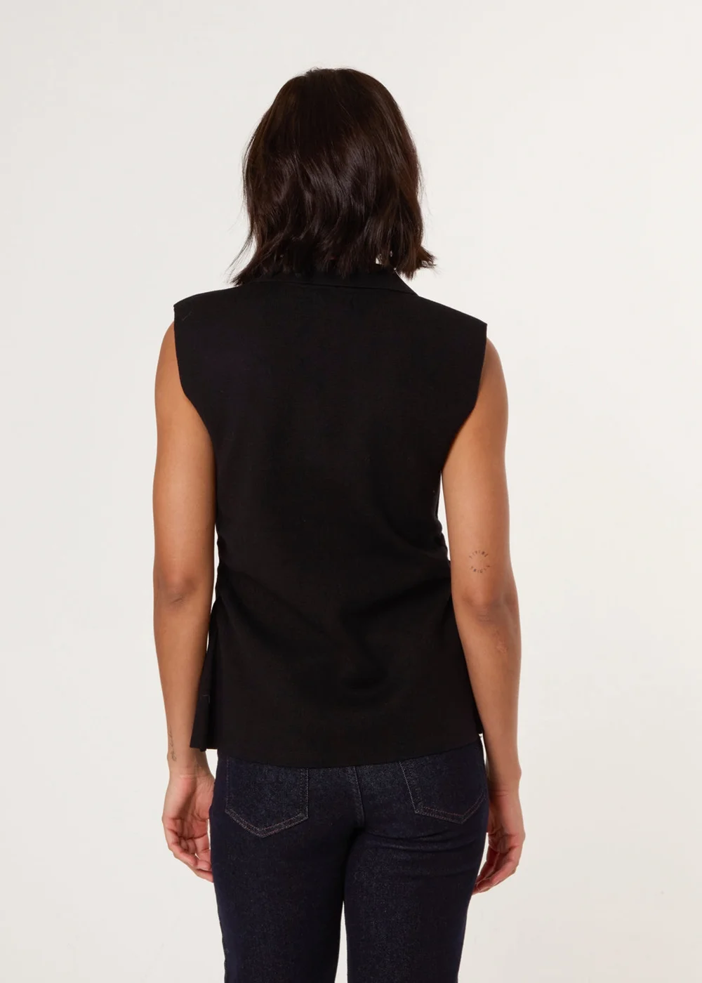 Blue Vanilla Black Gold Button Front Tailored Vest - 14-16 Image 3