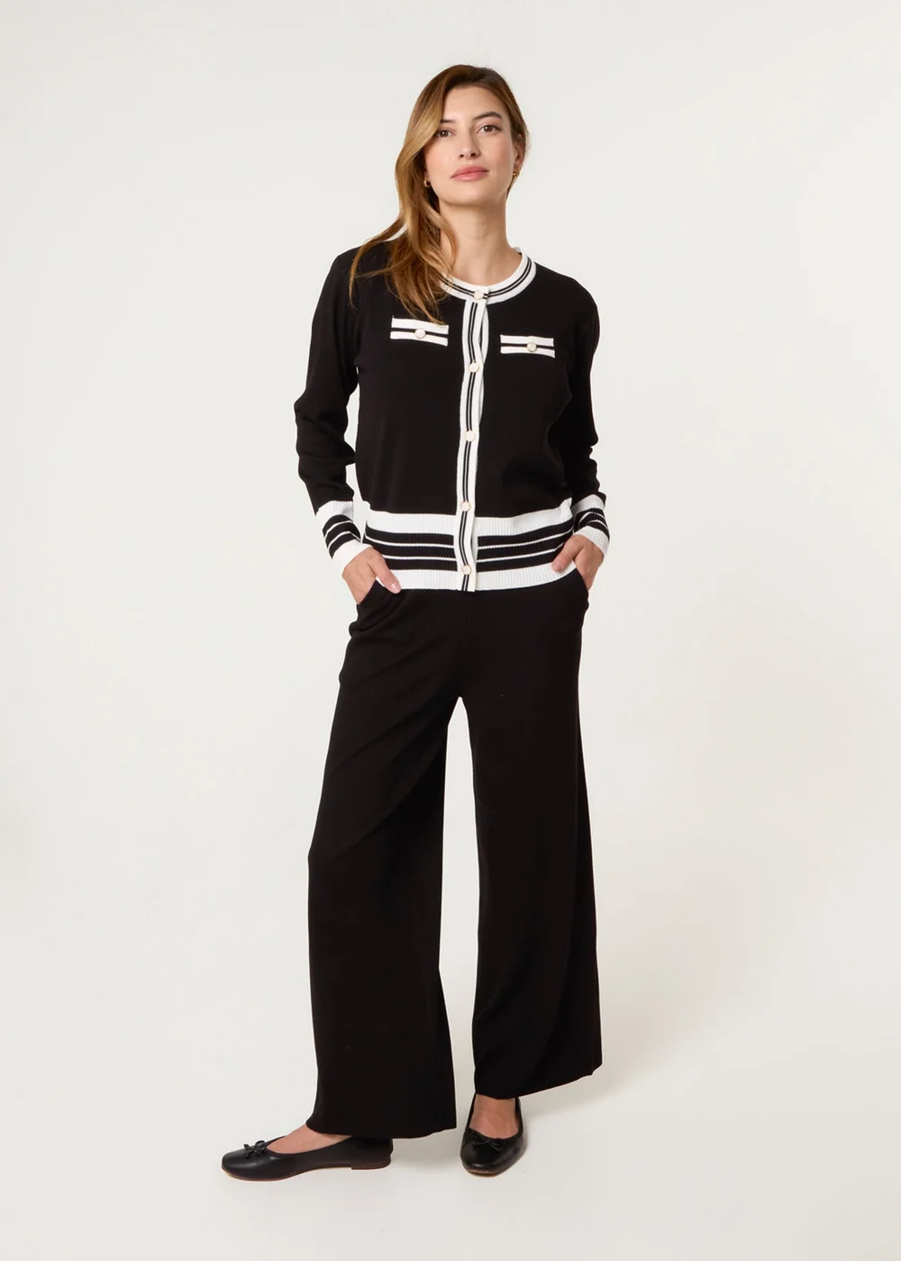 Blue Vanilla Black Contrast Colour Co-ord -Button Front Set - 14-16 Image 2