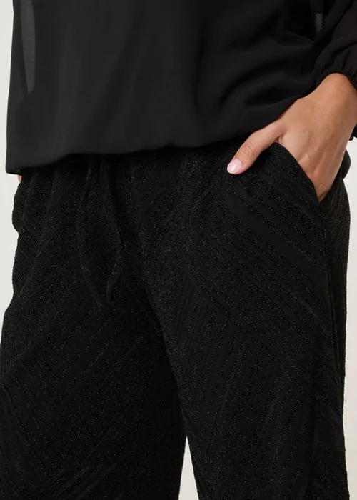 Blue Vanilla Black Draw Cord Shimmery Trousers - 14-16 Image 3