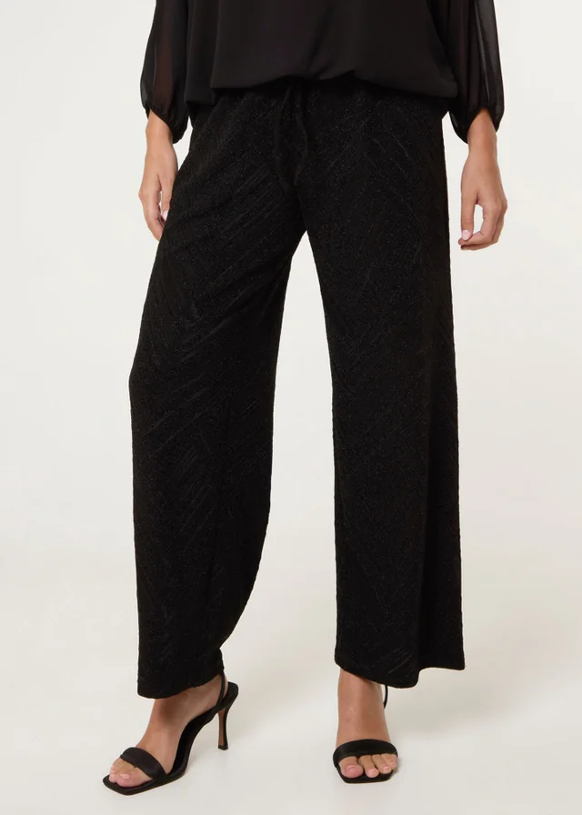 Blue Vanilla Black Draw Cord Shimmery Trousers
