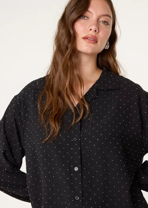 Blue Vanilla Black Diamante Shirt - One Size Image 2