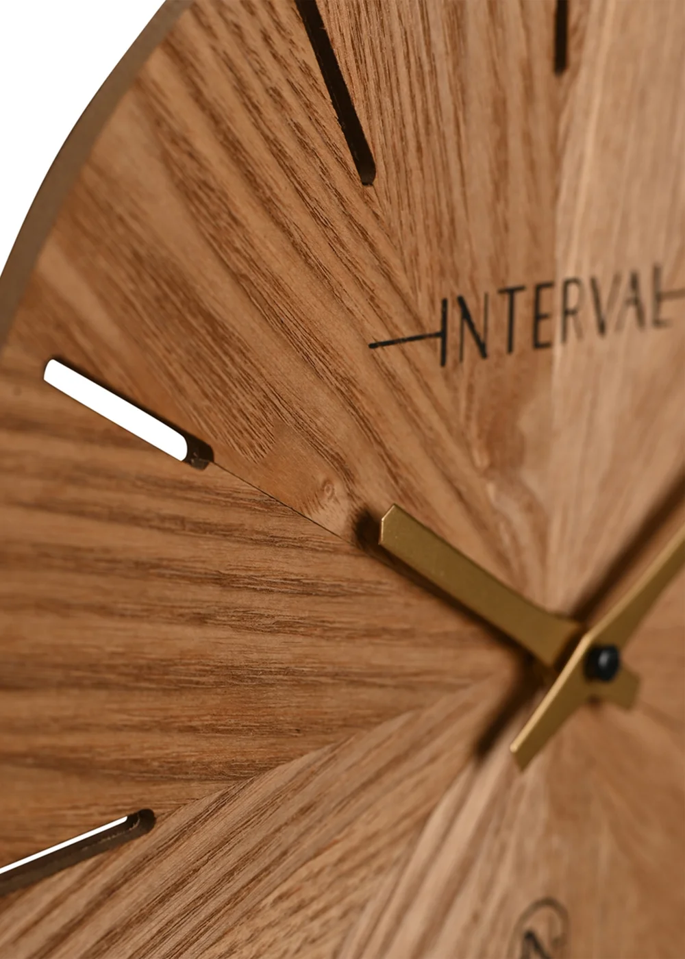 Interval Brown Wooden Wall Clock 30cm - 30cm Image 4