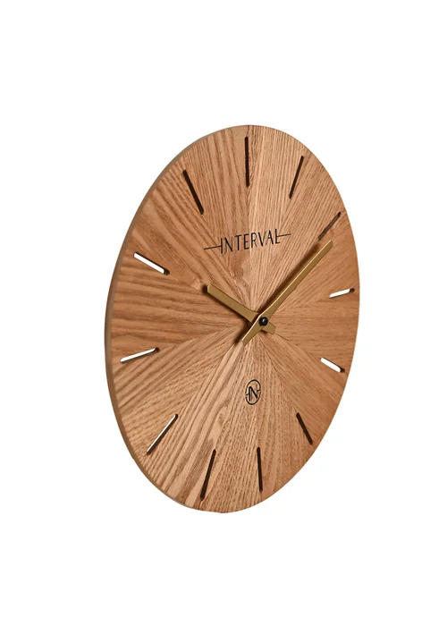 Interval Brown Wooden Wall Clock 30cm - 30cm Image 3