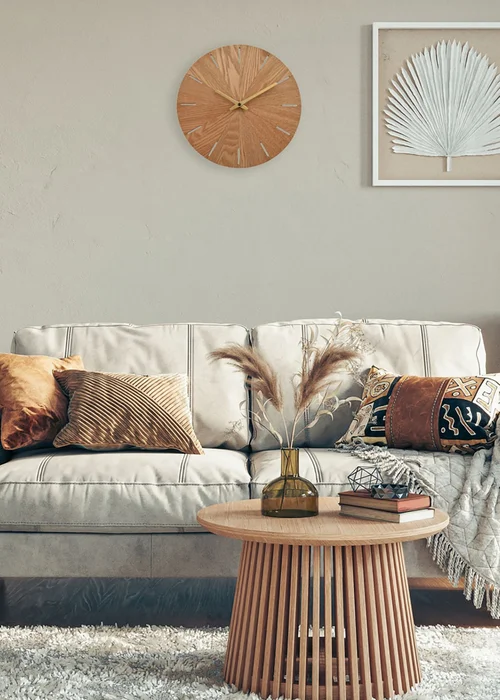 Interval Brown Wooden Wall Clock 30cm - 30cm Image 2