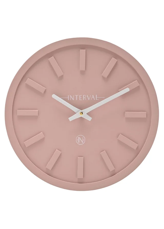 Interval Minimalist Wall Clock 30cm Pink