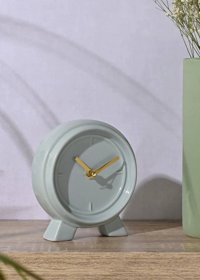 Interval Ceramic Mantle Clock Ocean Blue