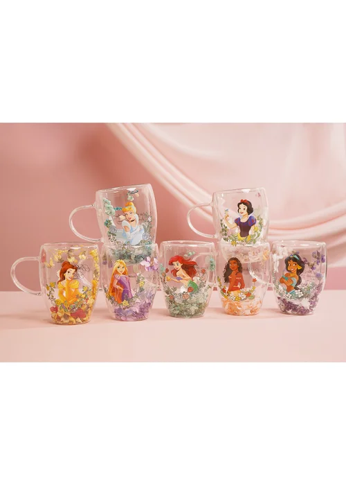Disney Pastel Princess Floral Decorative Multi-coloured Glass Mug Multi Princess - One Size Image 4