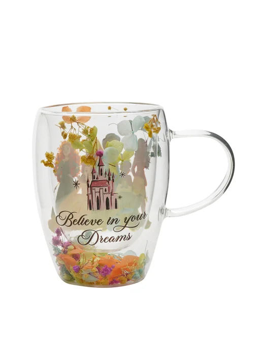 Disney Pastel Princess Floral Decorative Multi-coloured Glass Mug Multi Princess - One Size Image 3