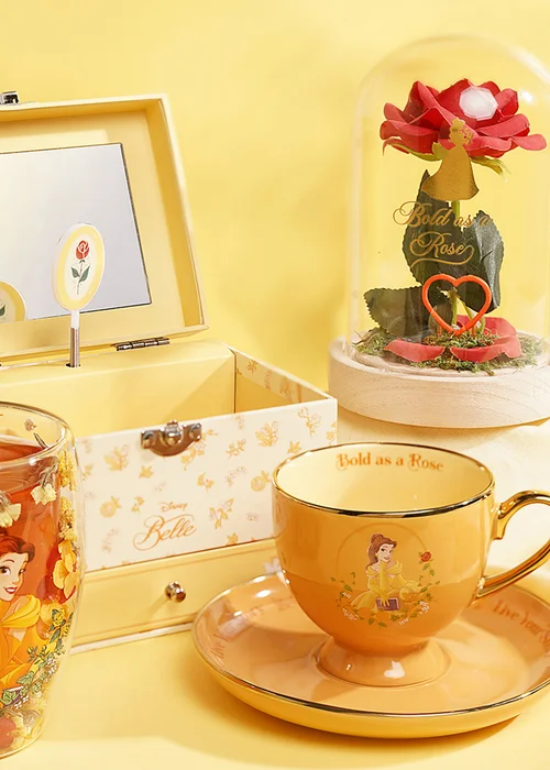 Disney Pastel Princess Yellow Tea Cup & Saucer Belle - One Size Image 3