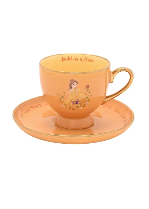 Disney Pastel Princess Yellow Tea Cup & Saucer Belle - One Size Image 2