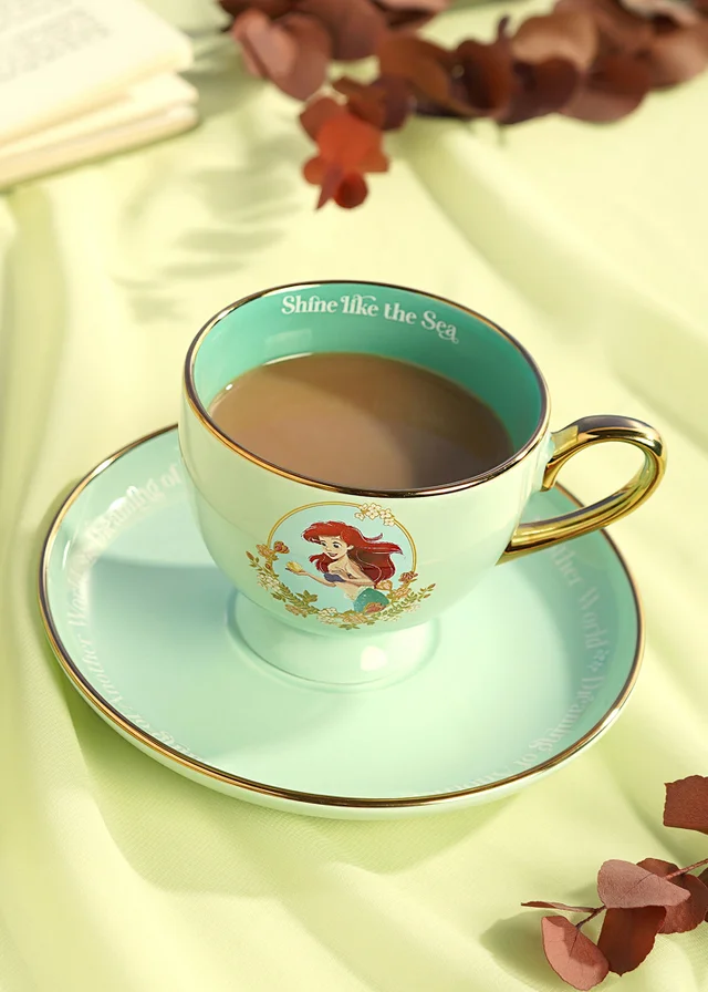 Disney Pastel Princess Green Tea Cup & Saucer Ariel