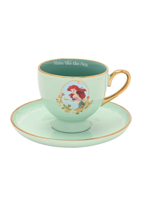 Disney Pastel Princess Green Tea Cup & Saucer Ariel - One Size Image 2
