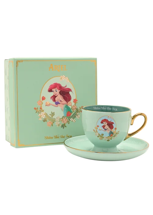 Disney Pastel Princess Green Tea Cup & Saucer Ariel - One Size Image 4